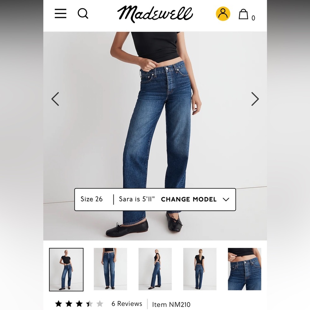 Madewell Low Slung jeans in stoughton wash, 23